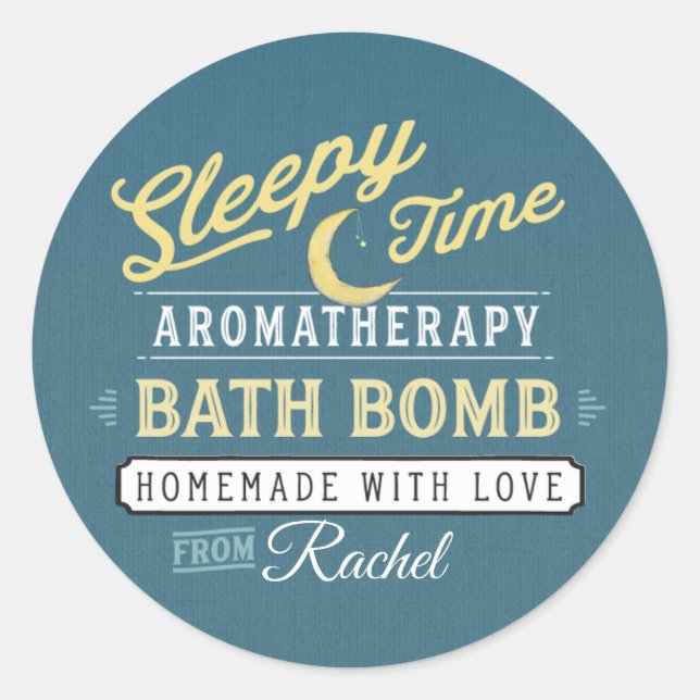 Sticker Étiquette Bain Bomb Temps de sommeil (Devant)