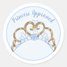 Sticker Étiquette bleu "Princesse approuvée"