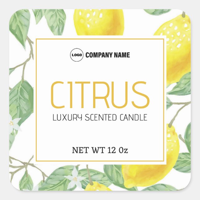 Sticker Étiquette Citrus Candle (Devant)