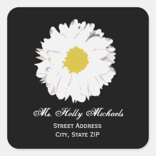 Sticker Étiquette de adresse de marguerite