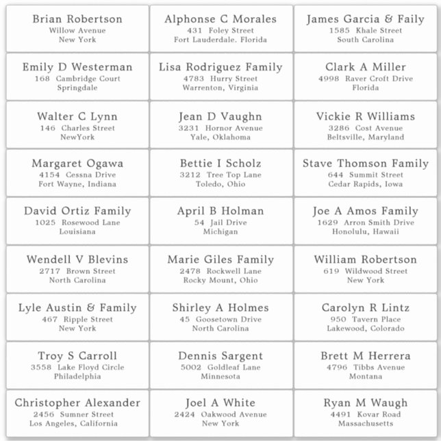 Sticker Étiquette de adresse invité de la fête de  (Devant)