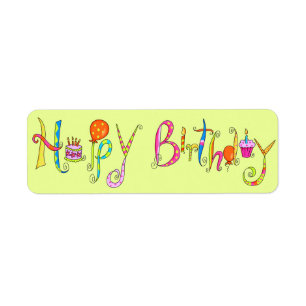 Sticker Étiquette de adresse Lime Green Joyeux