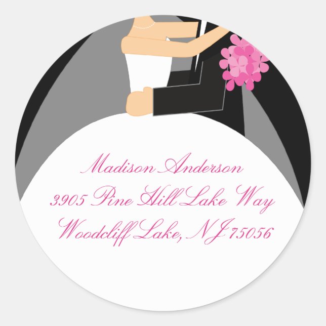 Sticker Étiquette de adresse pour mariée et mariée (Devant)