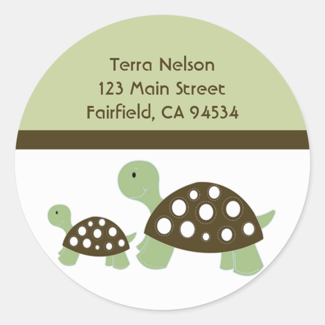 Sticker Étiquette de adresse pour tortues à points (Devant)