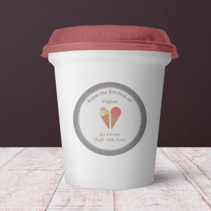 Sticker Étiquette de crème glacée rustique