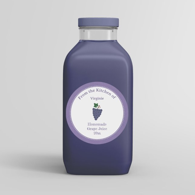 Sticker Étiquette de jus de raisin rustique (Rustic Grape Juice Label Sticker)