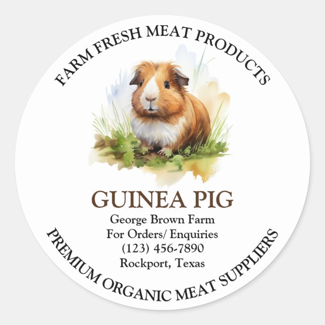 Sticker Étiquette de l'agriculture de viande de po (Devant)