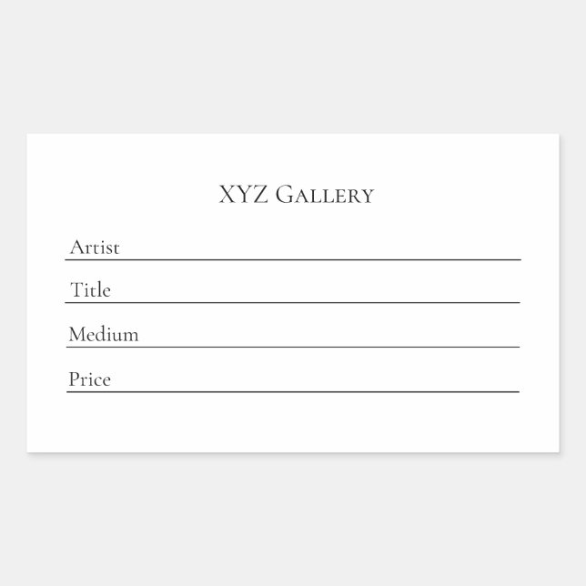 Sticker Étiquette de l'exposition de la Galerie d' (Devant)