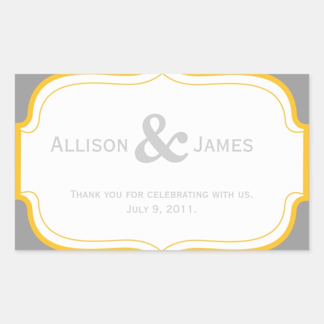 Sticker Étiquette de mariage préféré personnalisab (Devant)