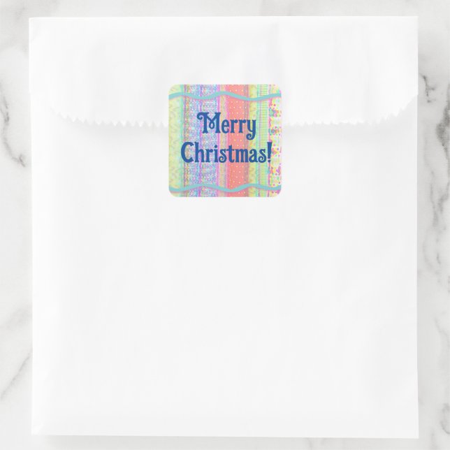 Sticker Étiquette de Noël Joyeux style rétro (Sac)