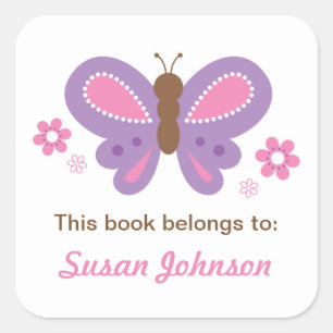 Sticker Étiquette de nom papillon pour enfants