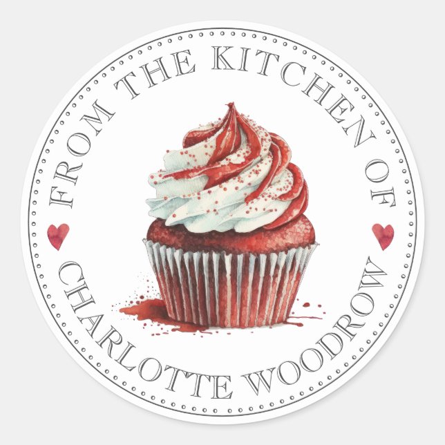 Sticker Étiquette de pâtisserie Baker Chef Cupcake (Devant)