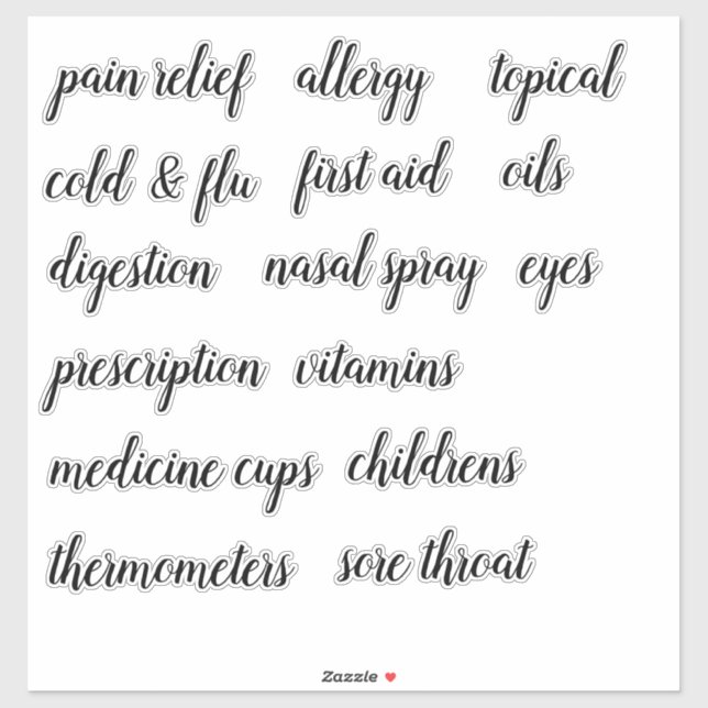 Sticker Étiquette de script de l'organisation du c (Feuille)