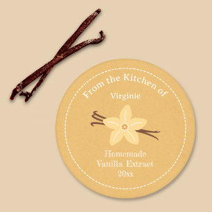 Sticker Étiquette d'extraction de vanille rustique