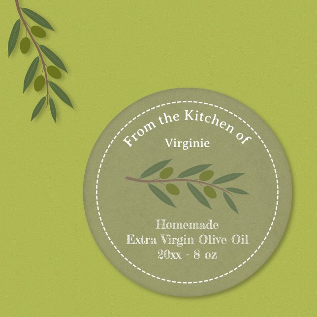 Sticker Étiquette d'huile d'olive rustique (Rustic Olive Oil Label Sticker )