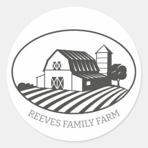 Sticker Étiquette d'illustration de la ferme de pa