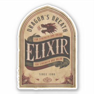 Sticker Étiquette Dragon's Breath Elixir