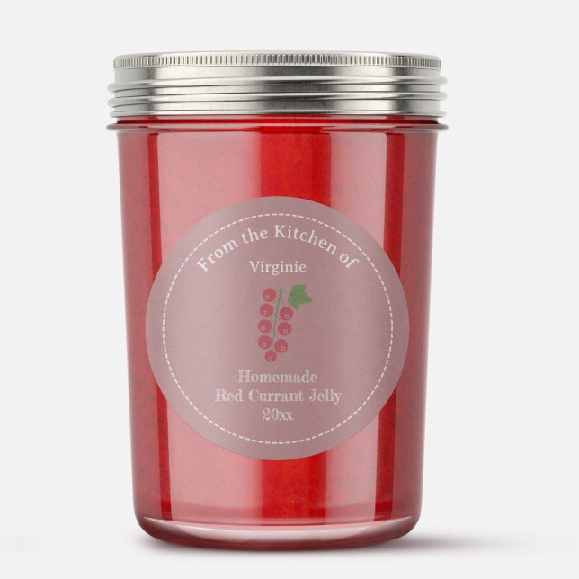 Sticker Étiquette Kraft & Rustic Red Currant (Kraft & Rustic Red Currant Jelly Label Sticker)