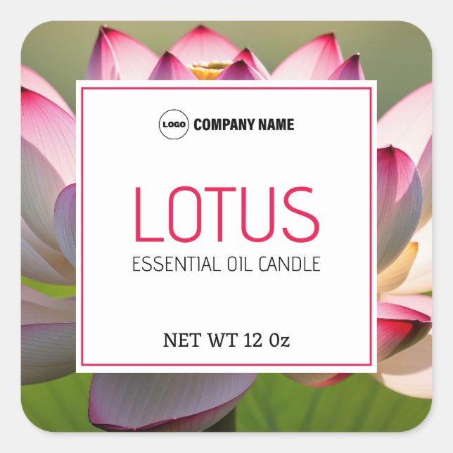 Sticker Étiquette Lotus Candle (Devant)