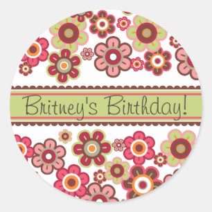 Sticker Étiquette Motif de l'Anniversaire de bonbo