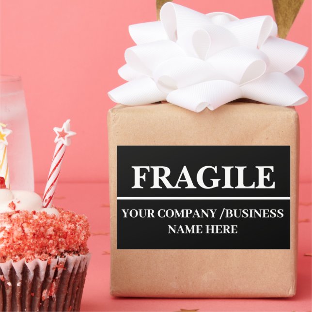 Sticker Étiquette noir fragile (Fête)