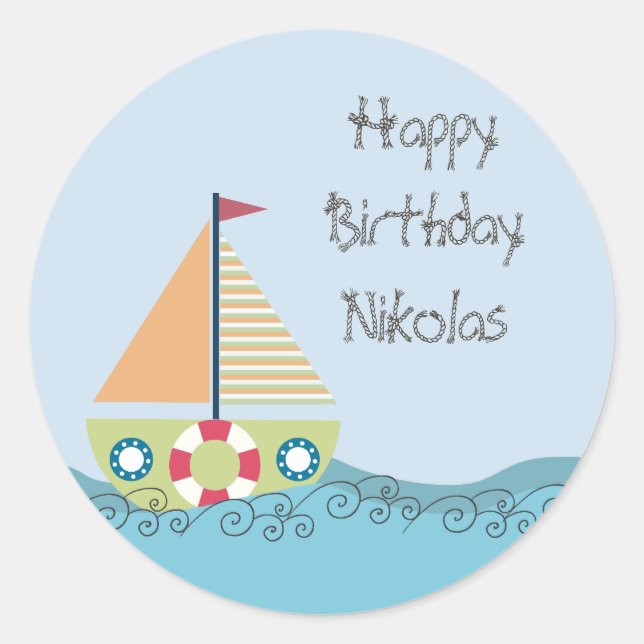 Sticker Étiquette personnalisé pour fête d'anniver (Devant)