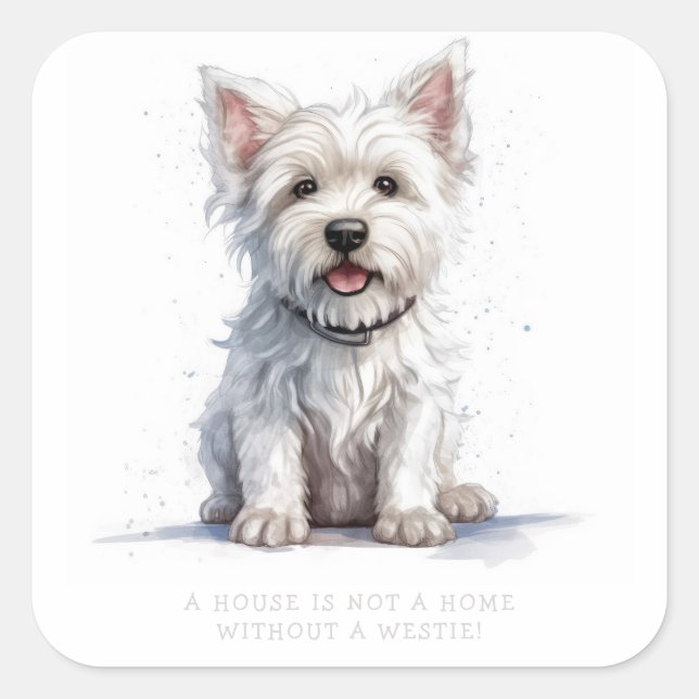 Sticker Étiquette personnalisé Westie Cheeky Cute (Devant)