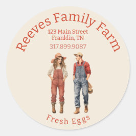 Sticker Étiquette pour Homesteaders mâle mignon