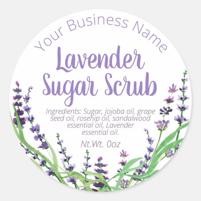 Sticker Étiquette Pour Lavender Fabriqué Maison (Devant)