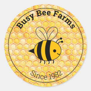 Sticker Étiquette pour peigne jaune d'abeille
