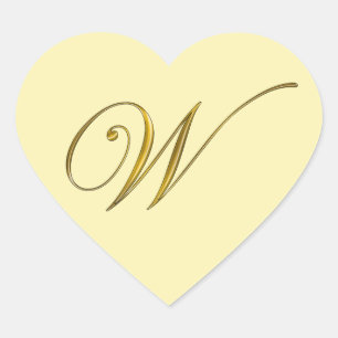 Sticker Étiquette pour sceau monogramme W or