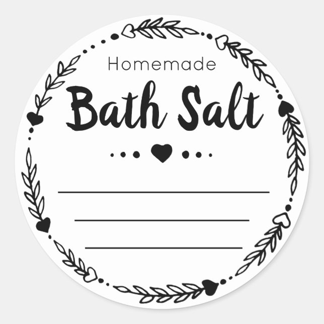 Sticker Étiquette Pour Sel De Bain Maison (Devant)