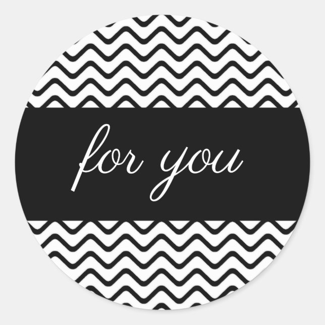 Sticker Étiquette rond Chevron moderne (Devant)