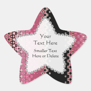 Sticker Étiquette Rose Black Party Favoriser Star
