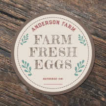 Sticker Étiquette Rustique Farm Fresh Oeufs avec F