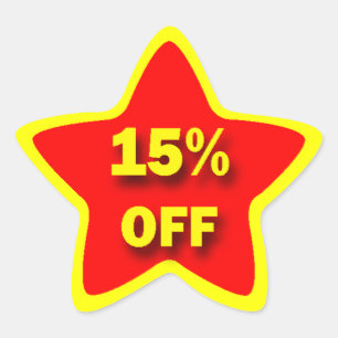 Sticker Étoile 15 % DE BON CHOIX D'Étoile