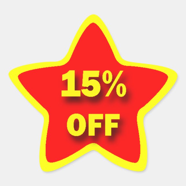 Sticker Étoile 15 % DE BON CHOIX D'Étoile (Devant)