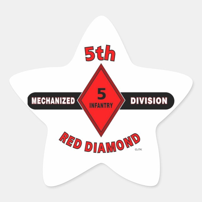 STICKER ÉTOILE 5E DIVISION D'INFANTERIE (MÉCANISÉE) "DIAMANT ROUG (Devant)