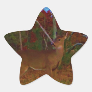 Sticker Étoile A Deer : Gold Red Green et Blue