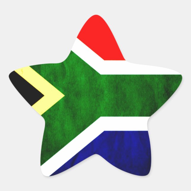 Sticker Étoile Afrique du Sud Drapeau : Motif dynamique à balayag (Devant)