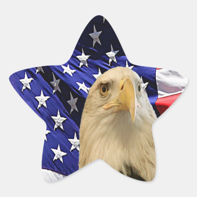 Sticker Étoile Aigle et drapeau américains (Devant)