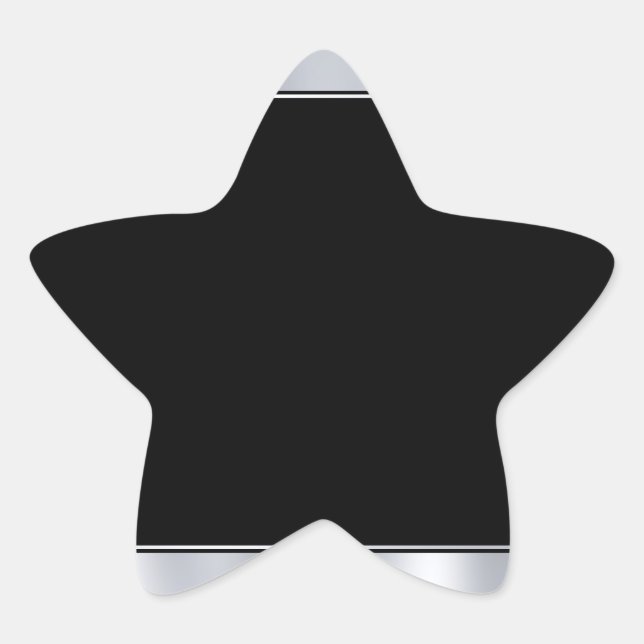 Sticker Étoile Ajoutez Votre Texte Modèle Noir Argent Faux Vierge (Devant)