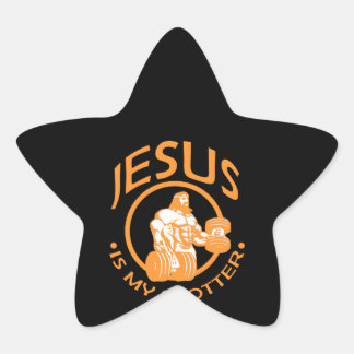 Sticker Étoile Amateur de fitness | Jésus Est Mon Potteur