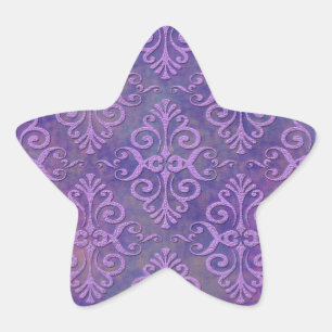 Sticker Étoile Amoureux de pourpre Deux tons lavande pourpre dama