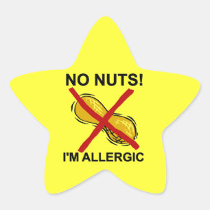 Sticker Étoile Arachide NO Nuts Je suis Allergique