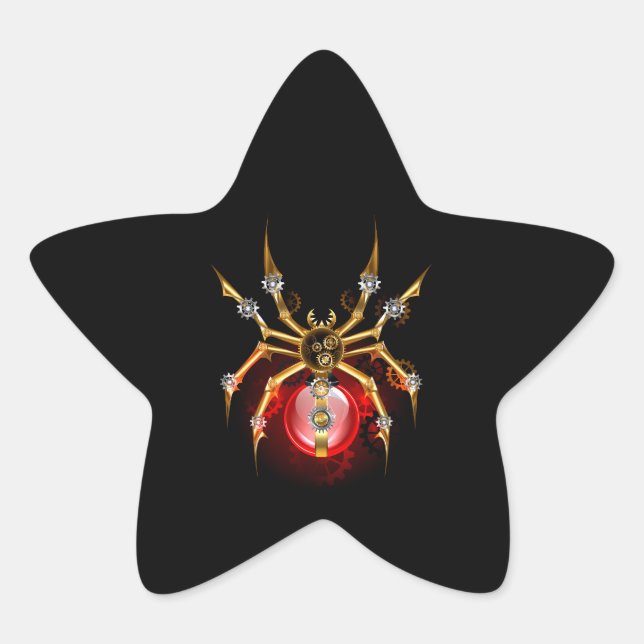 Sticker Étoile Araignée en vapeur noire (Devant)