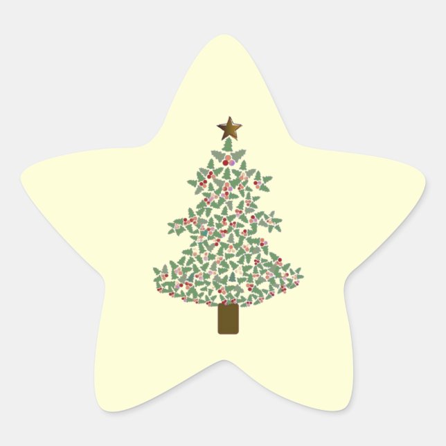 Sticker Étoile Arbre de Noël arctique (Devant)