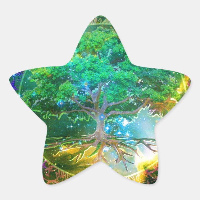 Sticker Étoile Arbre de vie bien-être (Devant)