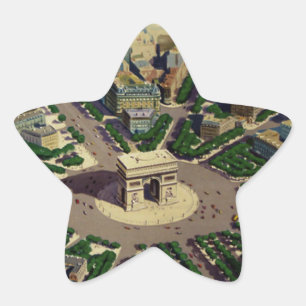 Sticker Étoile Arc vintage de Triomphe Paris