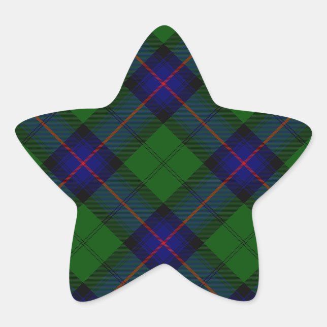 Sticker Étoile Armstrong tartan bleu et vert plaid (Devant)